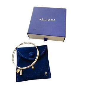 Silpada 925 Sterling Silver Bangle & Gold Tone Charms Bracelet NEW